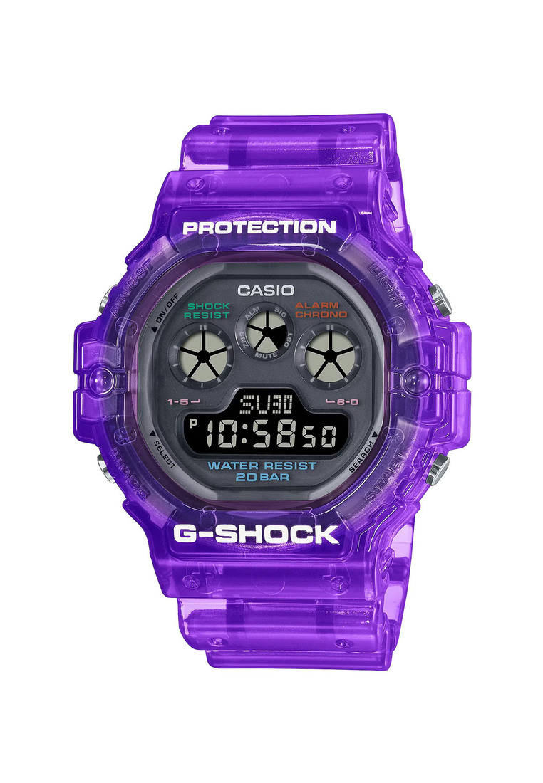 G-SHOCK Casio G-Shock DW-5900JT-6 Joy Topia Series Men's Purple Translucent Resin Band Watch | Digital Sport Watch