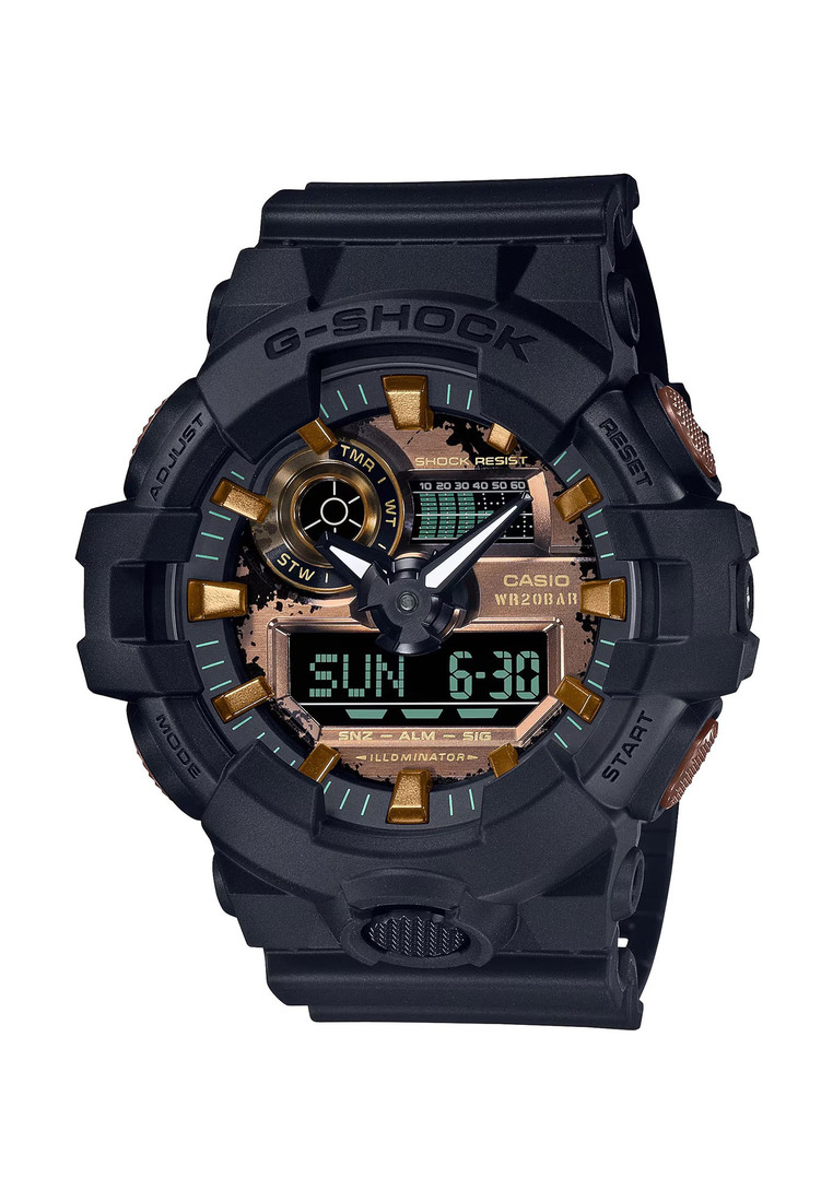 Casio G-Shock GA-700RC-1A Brown Rust Series Men's Sport Watch with Black Resin Band
