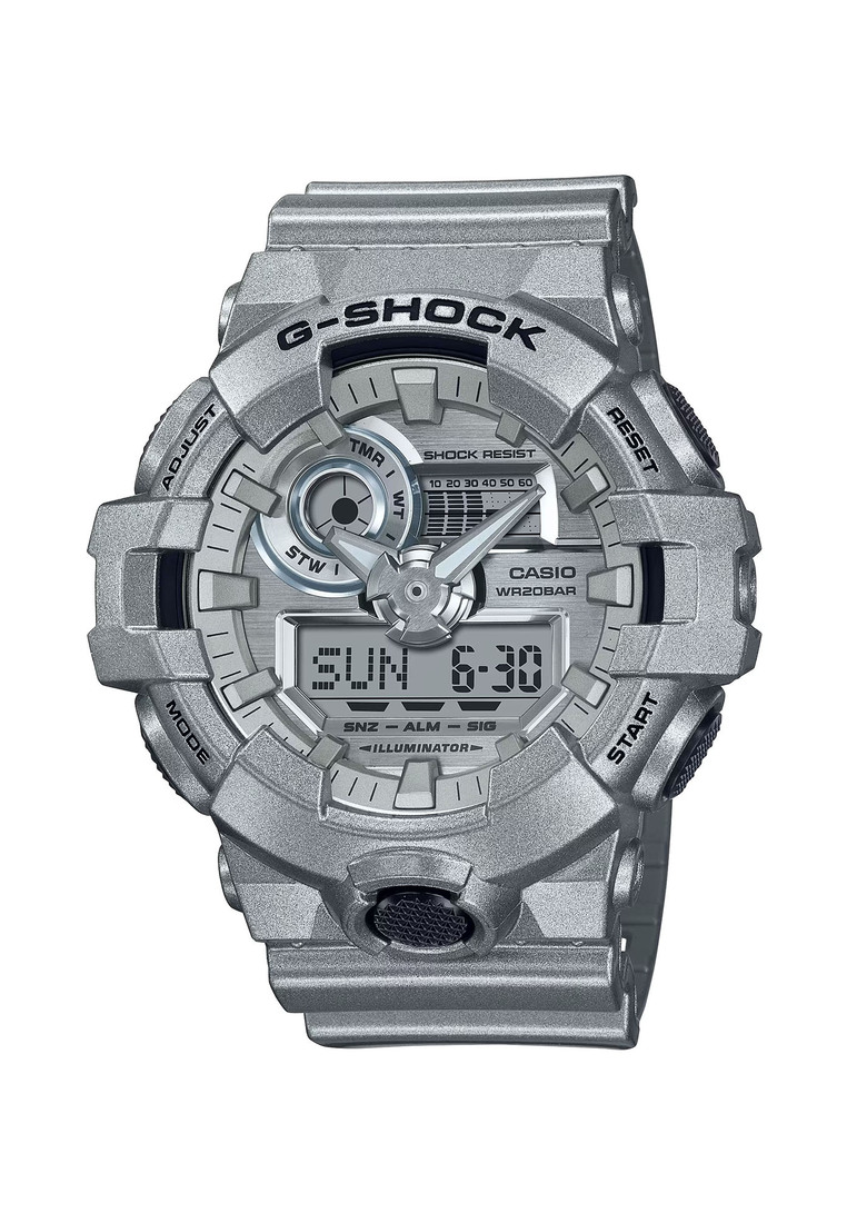 G-SHOCK Casio G-Shock GA-700 Lineup Forgotten Future Series Men's Watch with Metallic Silver Resin Band - GA-700FF-8A