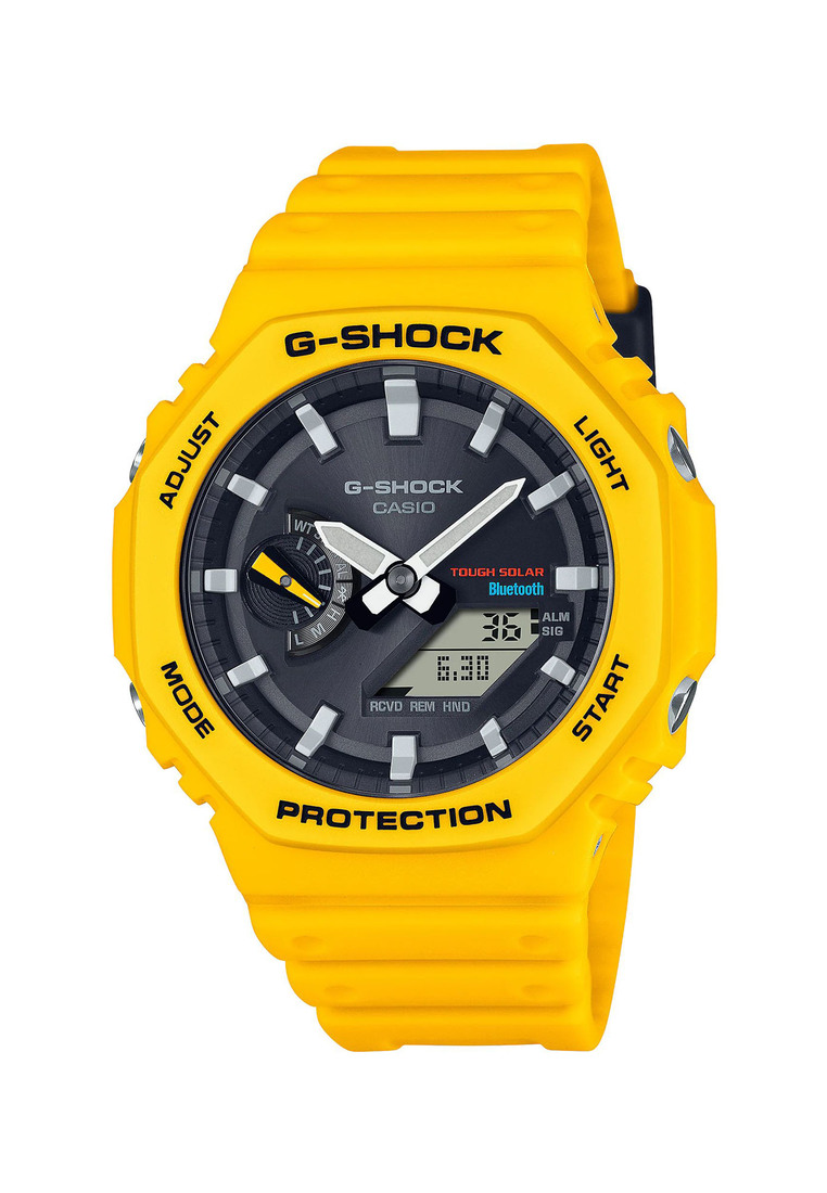 G-SHOCK Casio G-Shock Men's Analog-Digital Watch GA-B2100C-9A Bluetooth and solar power Yellow Resin Band Men Sports Watch