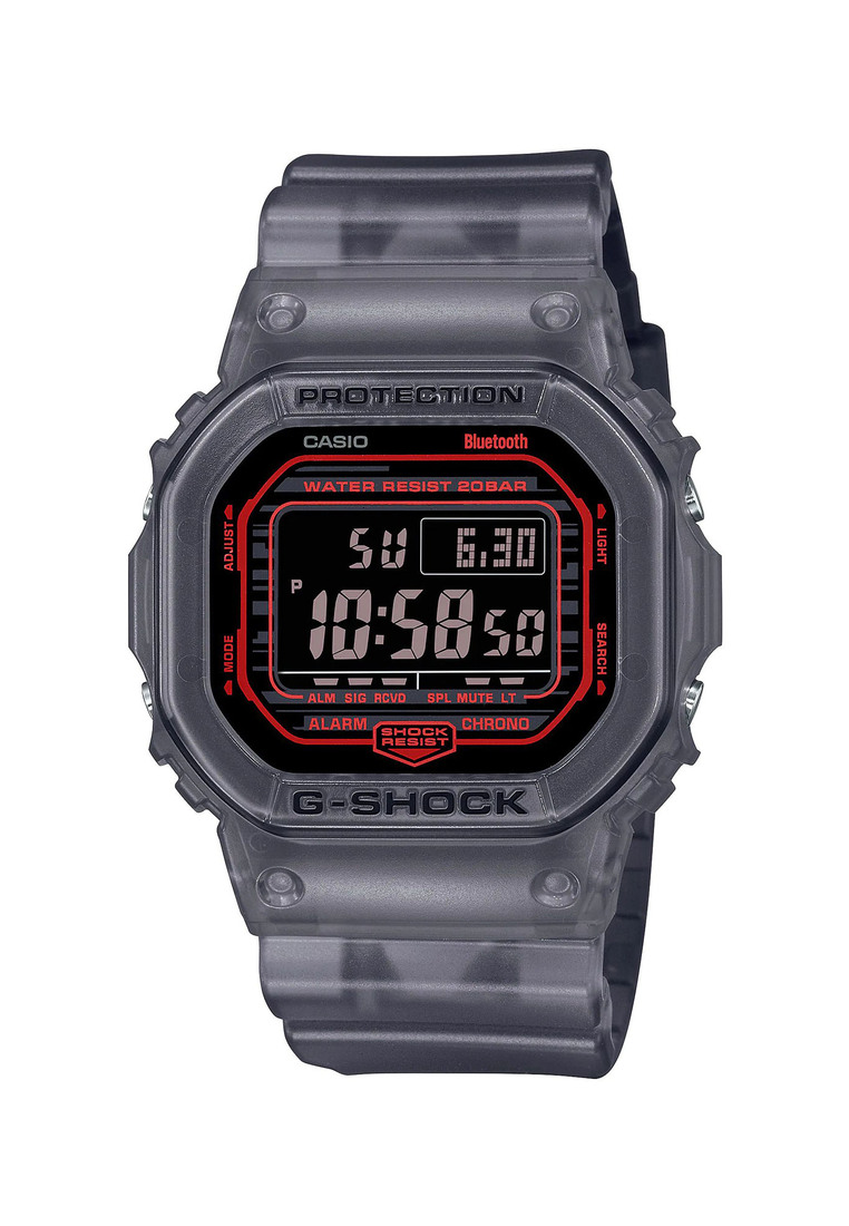 Casio G-Shock Men's Digital Watch Bluetooth® Translucent Gradated Dark Grey Resin Band Watch DWB5600G-1D DW-B5600G-1D DW-B5600G-1