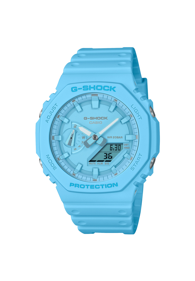 Casio G-Shock Tone-on-Tone Men's Analog-Digital Watch GA-2100-2A2 Blue Resin Strap