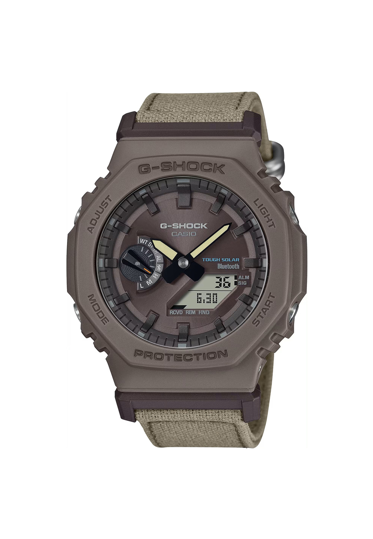 G-SHOCK Casio G-Shock Men's Analog-Digital Watch GA-B2100CT-5A Brown Cloth Strap Tough Solar Sport Watch