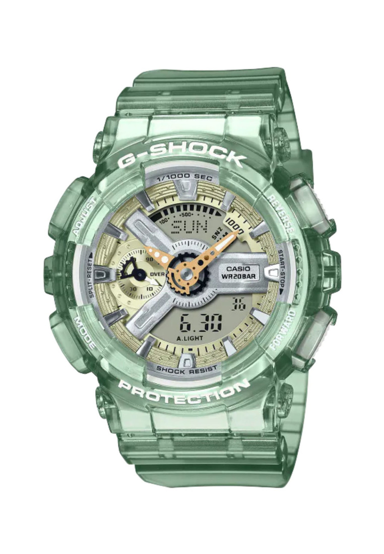 Casio G-Shock Women's Analog-Digital Watch GMA-S110GS-3A Green Skeleton Resin Band Ladies Sport Watch