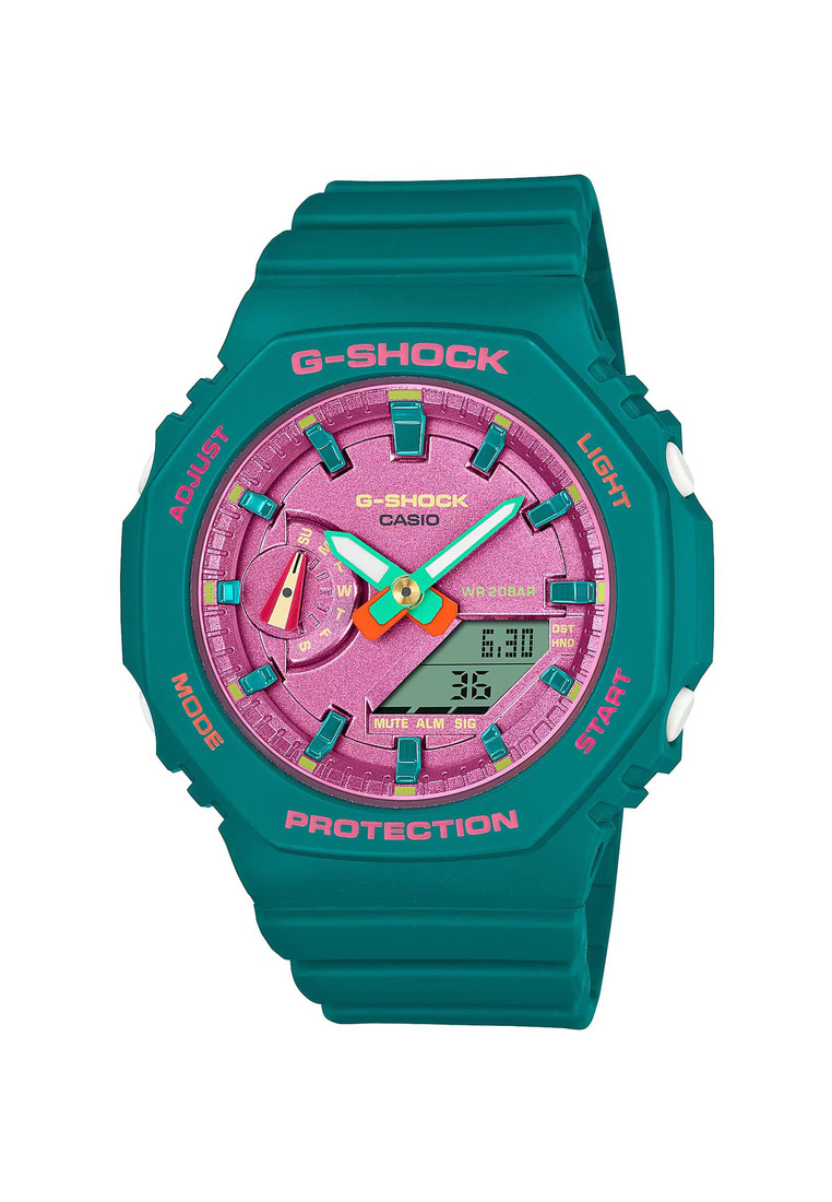 G-SHOCK Casio G-Shock GMA-S2100BS-3A Women's Analog-Digital Sport Watch with Green Resin Band