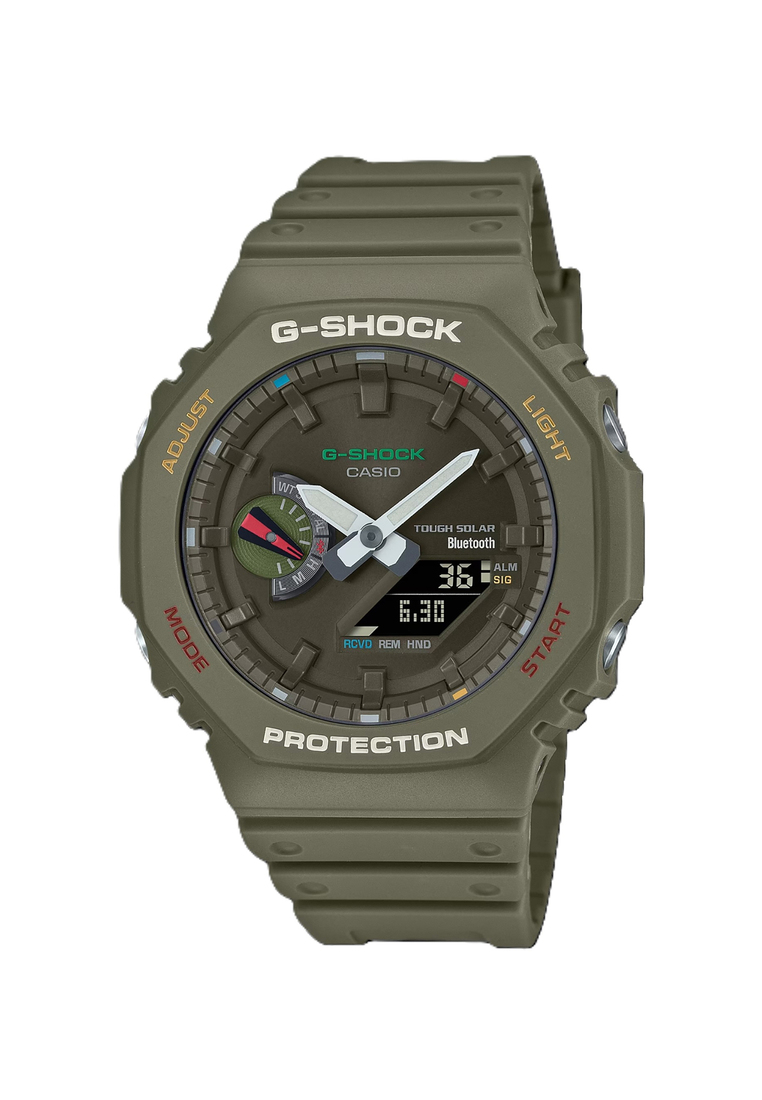 G-SHOCK Casio G-Shock Men's Analog Digital Watch Tough Solar w. Bluetooth® GA-B2100FC-3ADR Green Resin Strap