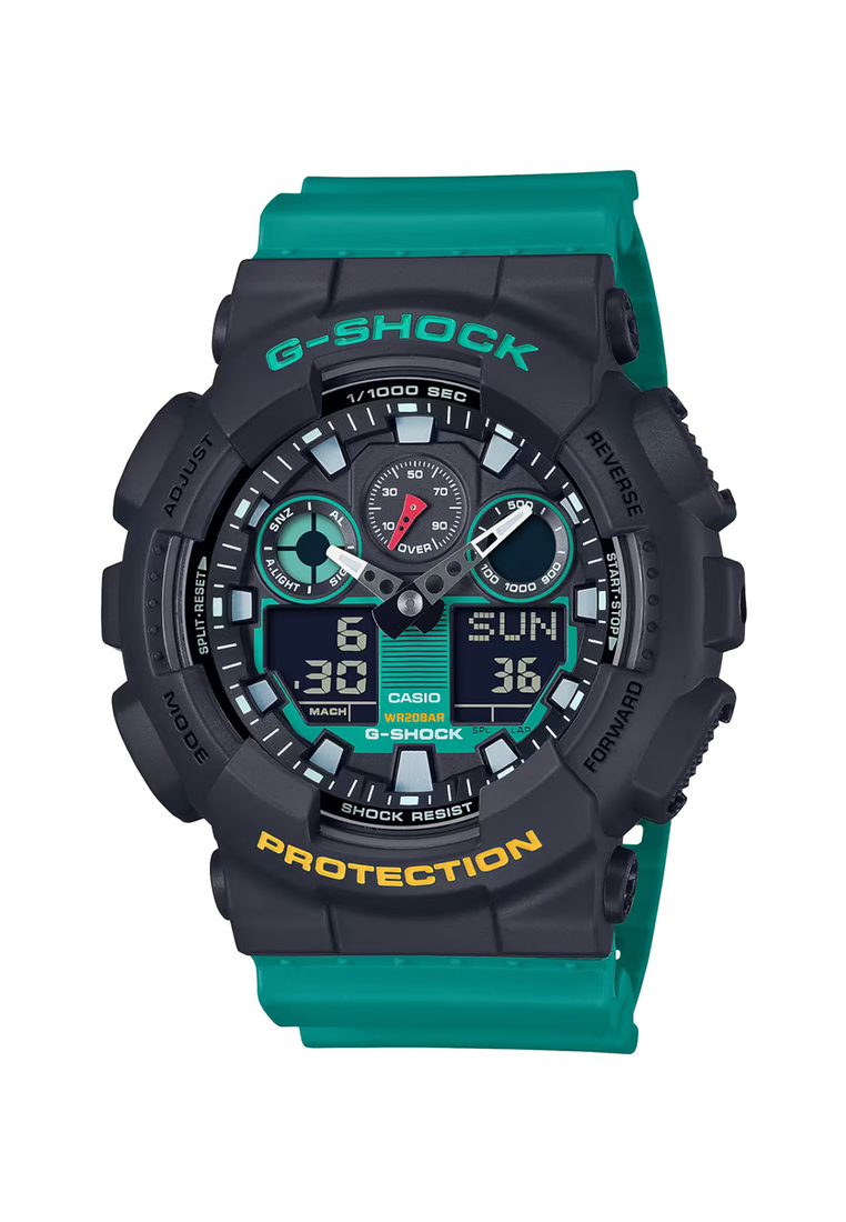 G-SHOCK Casio G-Shock Men's Analog-Digital Sport Watch GA-100MT-1A3DR Green Resin Strap