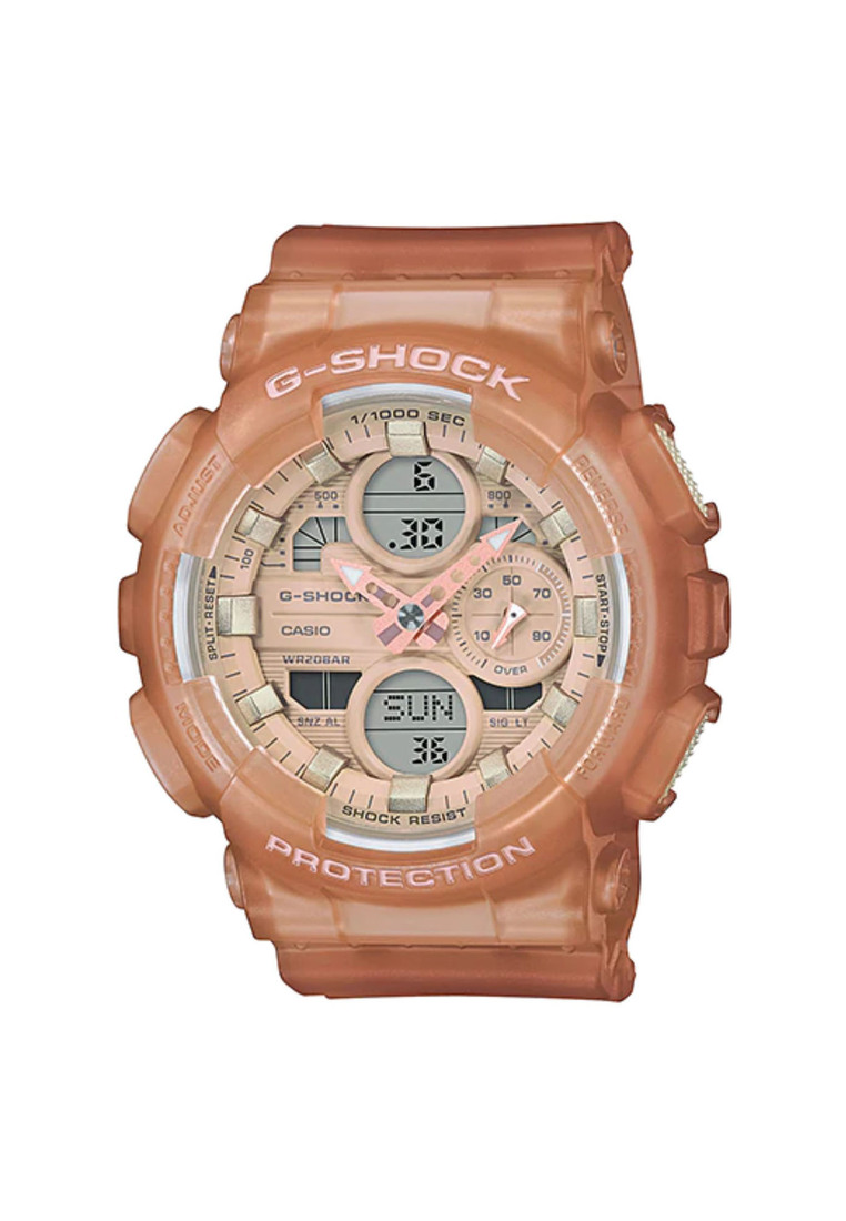 CASIO G-Shock Women's Analog-Digital GMA-S140NC-5A1 Brown Semi-Transparent Band Sports Watch