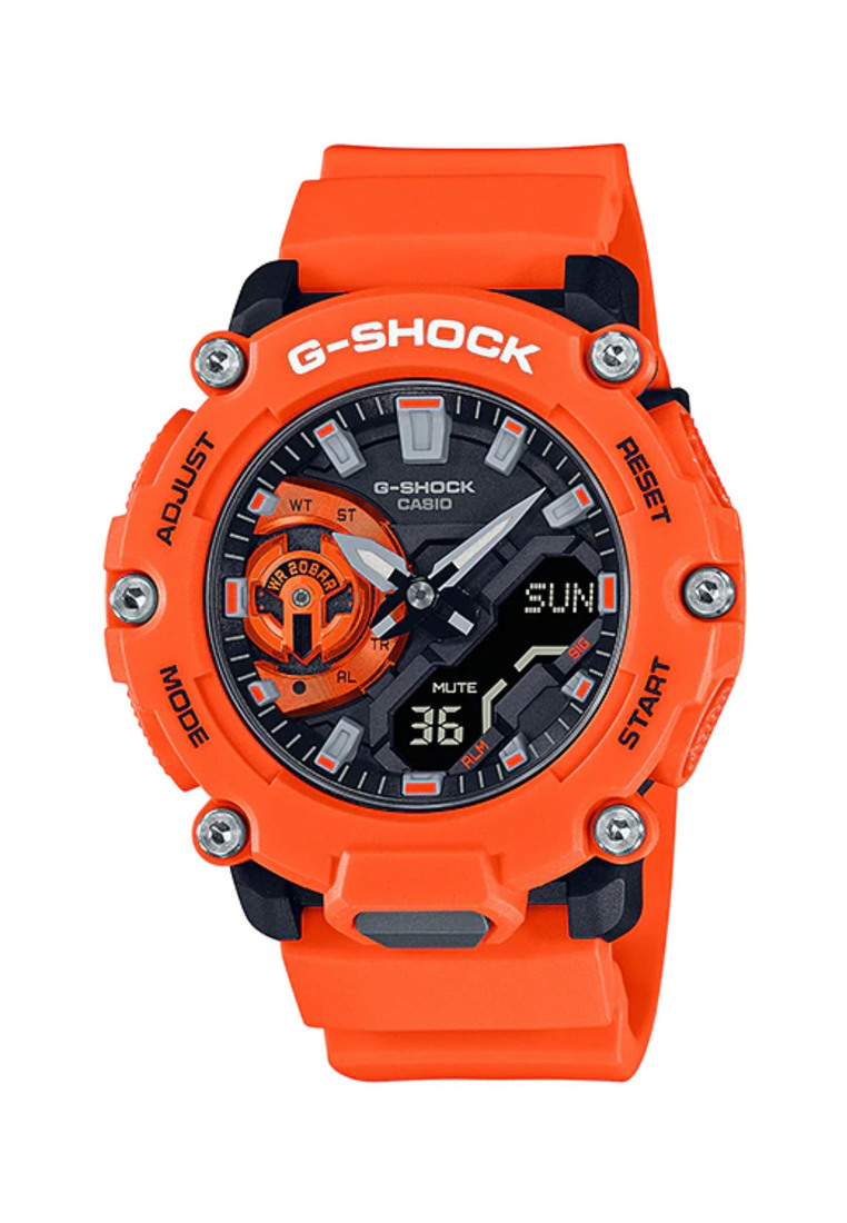 G-SHOCK Casio G-Shock Men's Analog-Digital Watch GA-2200M-4A Carbon Core Guard Orange Resin Band Sports Watch