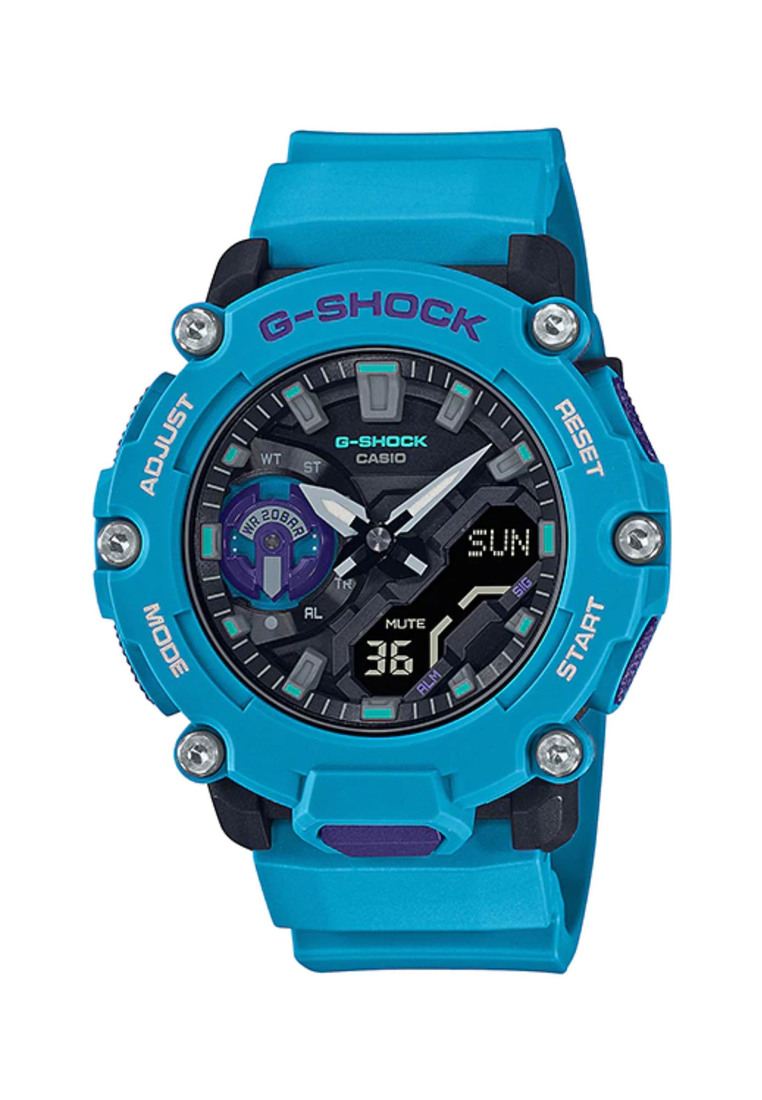 G-SHOCK Casio G-Shock Men's Analog-Digital Watch GA-2200-2A Turquoise Resin Band Sport Watch