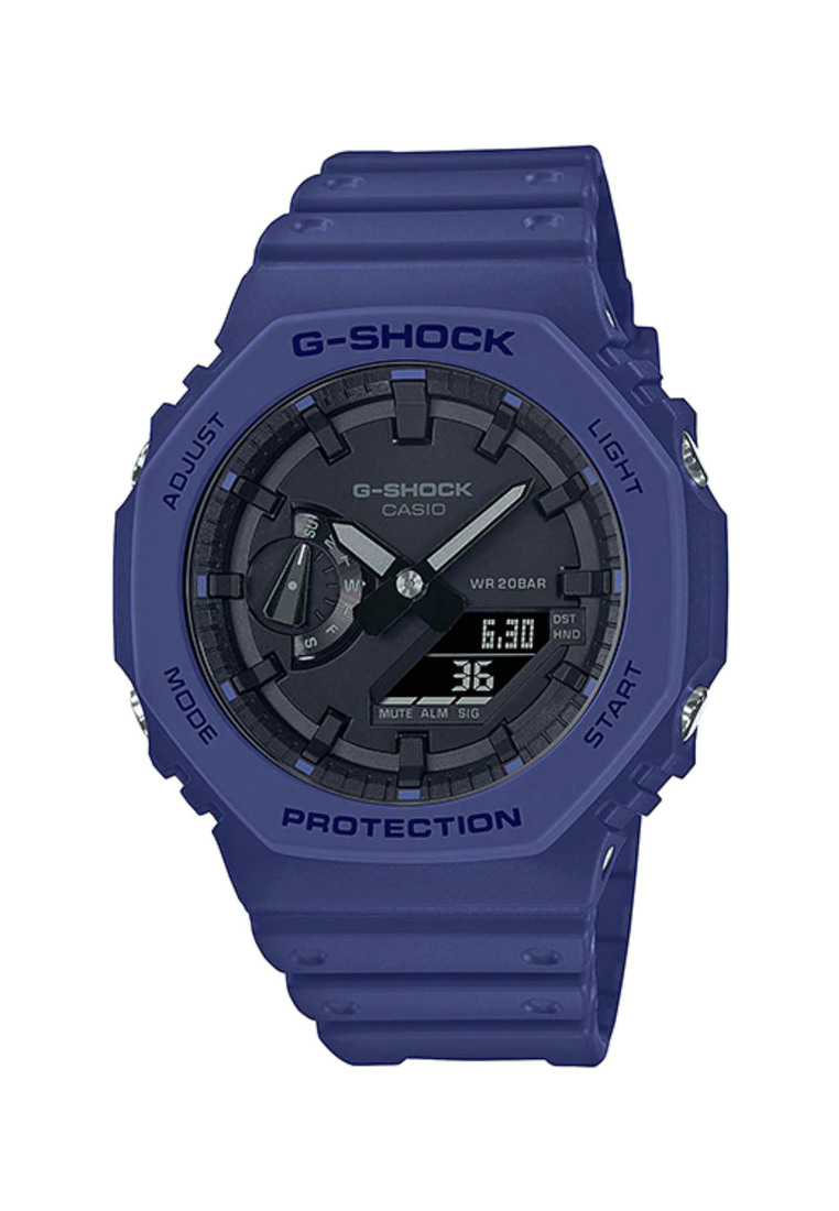 G-SHOCK Casio G-Shock Men's Analog-Digital Watch GA-2100-2A Carbon Core Guard Navy Blue Resin Band Sport Watch