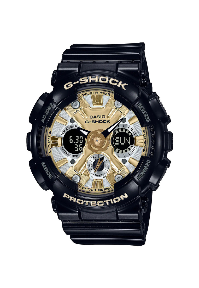 G-shock Casio G-Shock Analog-Digital Watch GMA-S120GB-1A Black & Gold Dial with Black Resin Band Sports Watch
