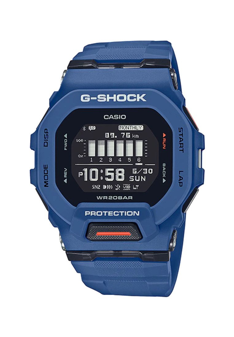 G-shock Casio G-Shock Men's Digital Watch GBD-200-2 G-SQUAD Line Support Bluetooth® Blue Resin Band Sports Watch