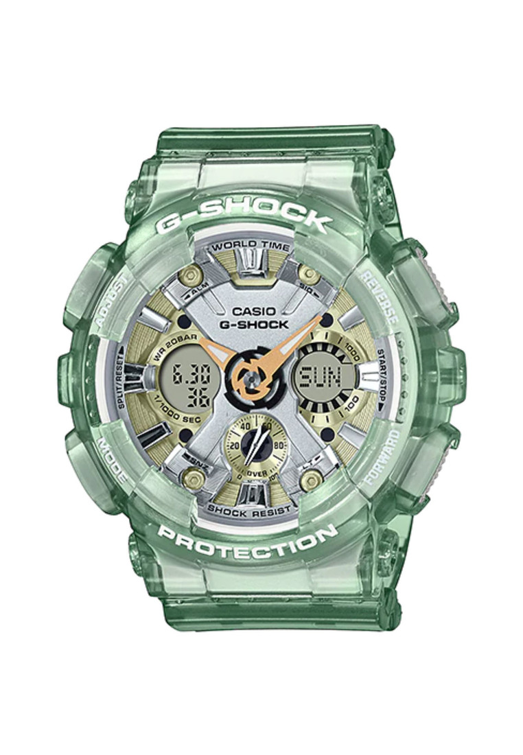 Casio G-Shock Women's Analog-Digital Watch GMA-S120GS-3A Green Skeleton Resin Band Ladies Sport Watch