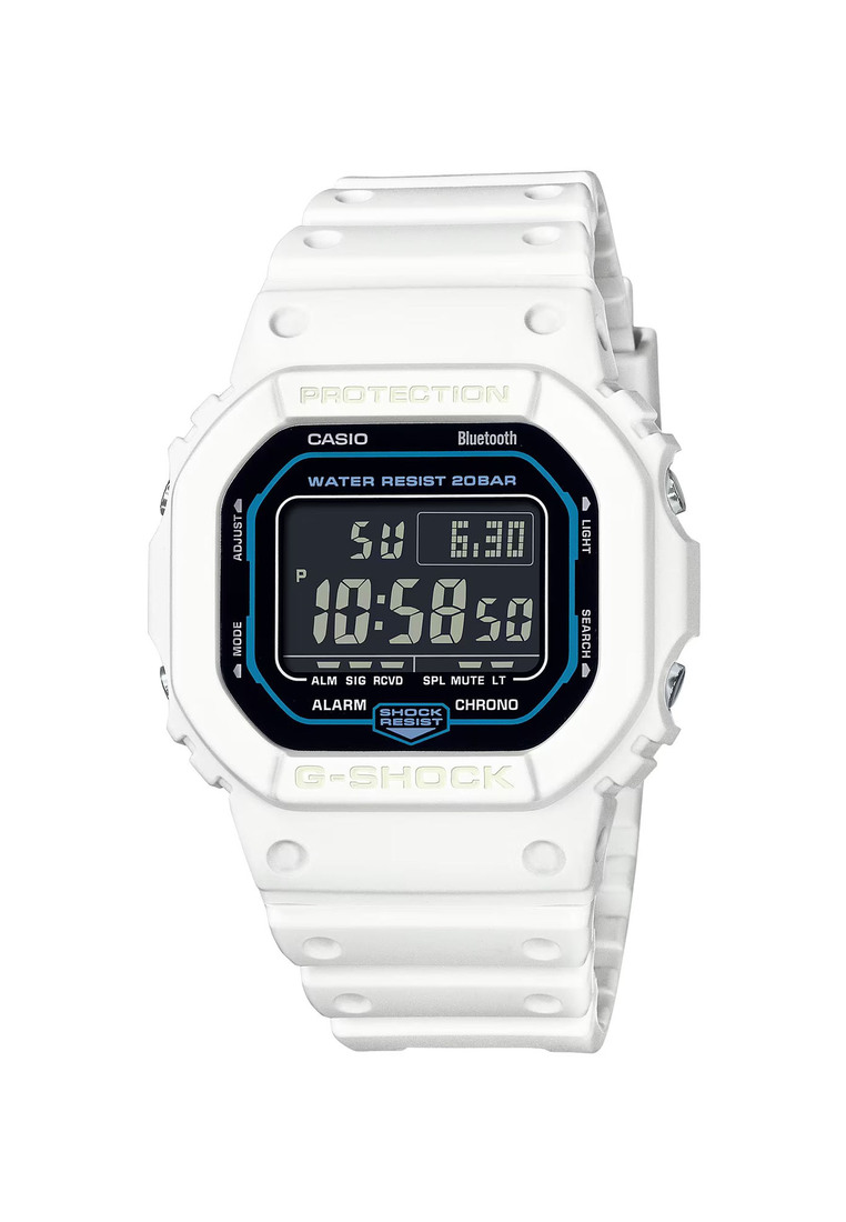 G-Shock DW-B5600SF-7 Men's Bluetooth® Digital Sport Watch with White Resin Band