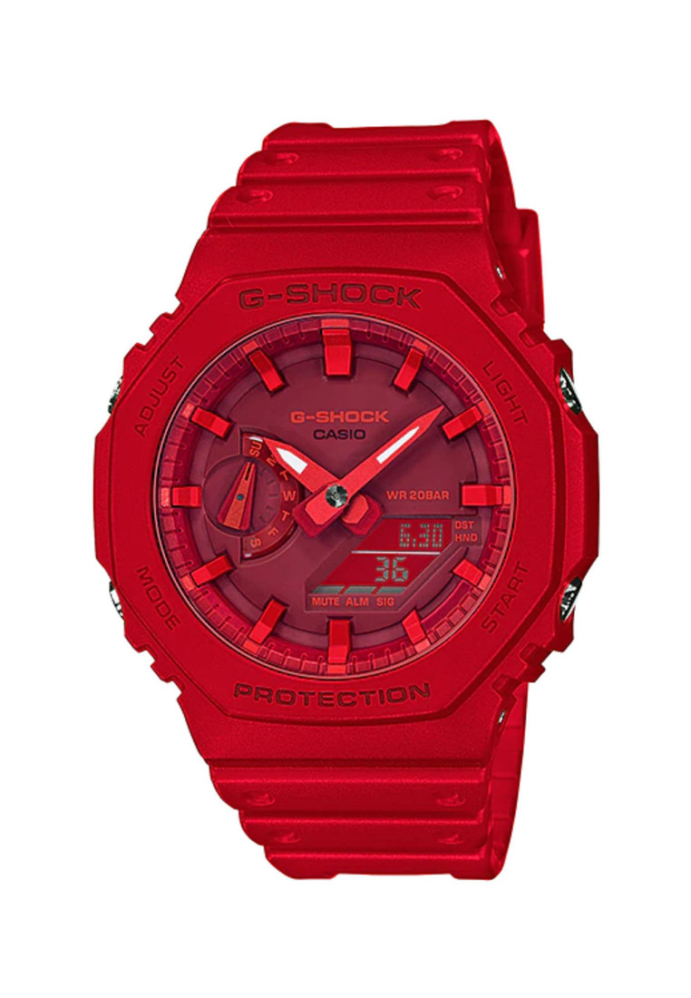 Casio G-Shock Men's Analog-Digital GA-2100-4ADR Red Resin Band Sport Watch