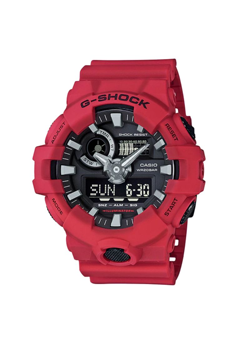 Casio G-Shock Men's Analog-Digital GA-700-4A Red Resin Band Sports Watch