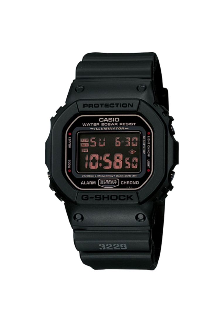 Casio G-Shock Men's Digital Watch DW-5600MS-1 Black Resin Band Sports Watch