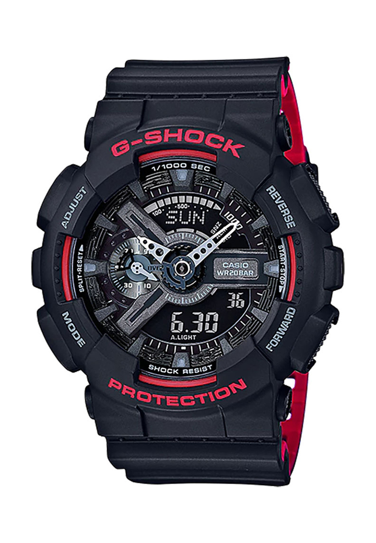 Casio G-Shock Men's Analog-Digital Watch GA-110HR-1A Black and Red Resin Band Sports Watch