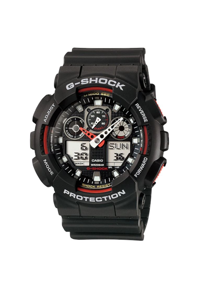 G-SHOCK Casio G-Shock Men's Analog-Digital Watch GA-100-1A4 Black Resin Band Sports Watch