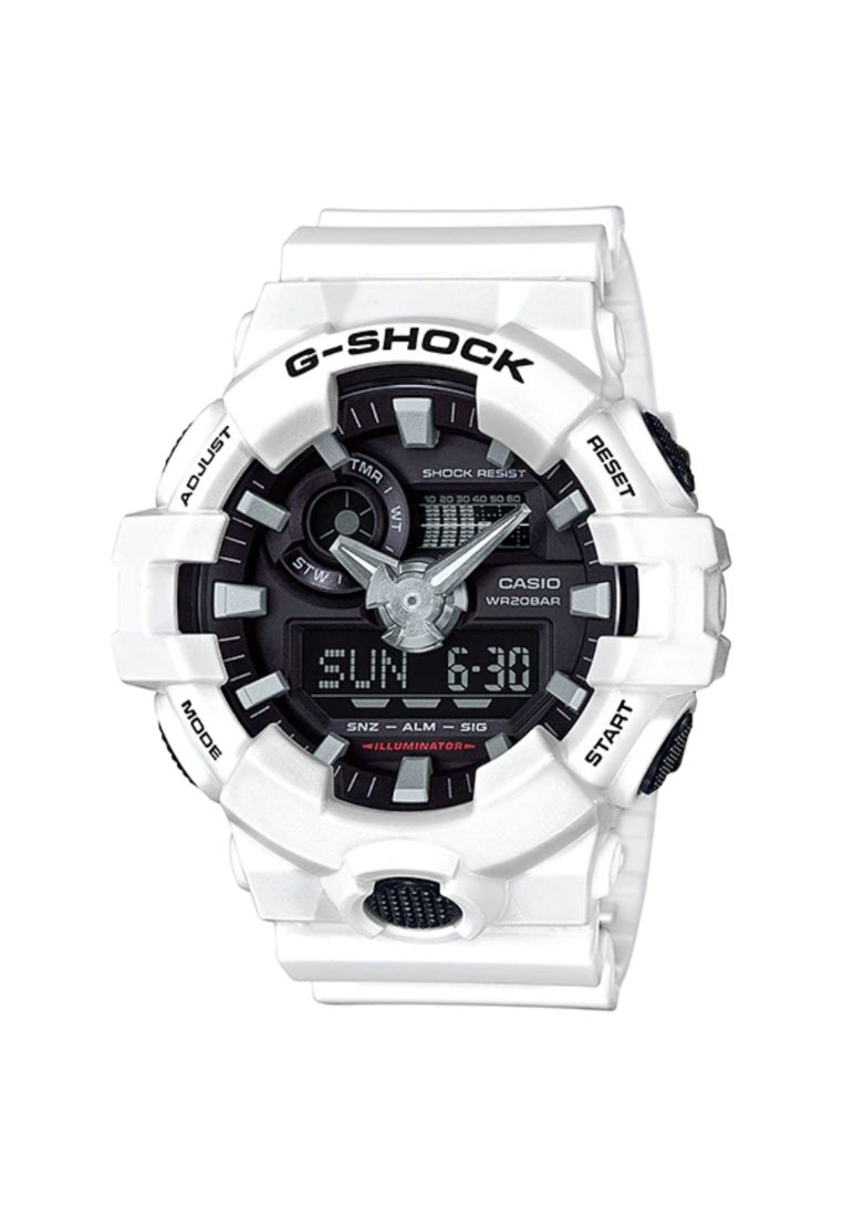 Casio G-Shock Men's Analog-Digital GA-700-7A White Resin Band Sports Watch