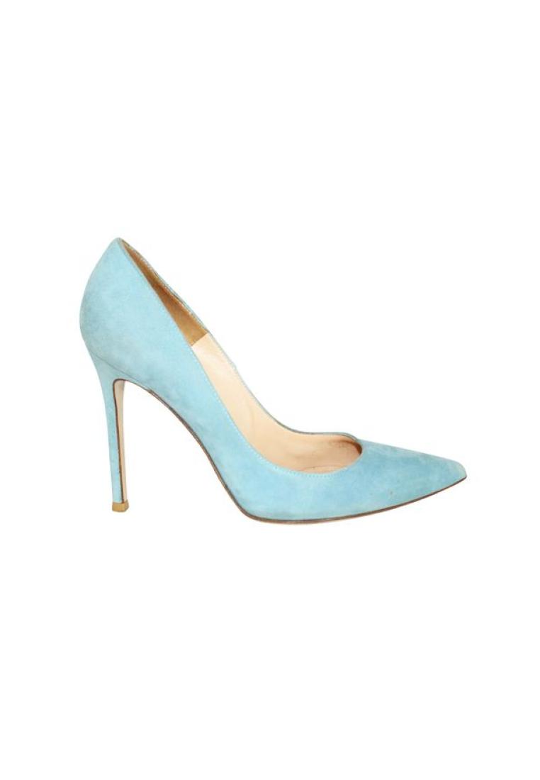 Gianvito Rossi Pre-Loved GIANVITO ROSSI Light Blue Suede Pointed Toe Heels