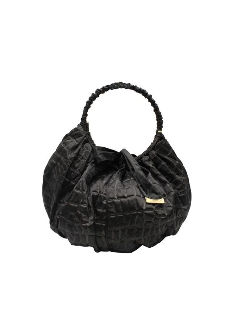 GIORGIO ARMANI 老式黑色尼龍浮雕手提袋
