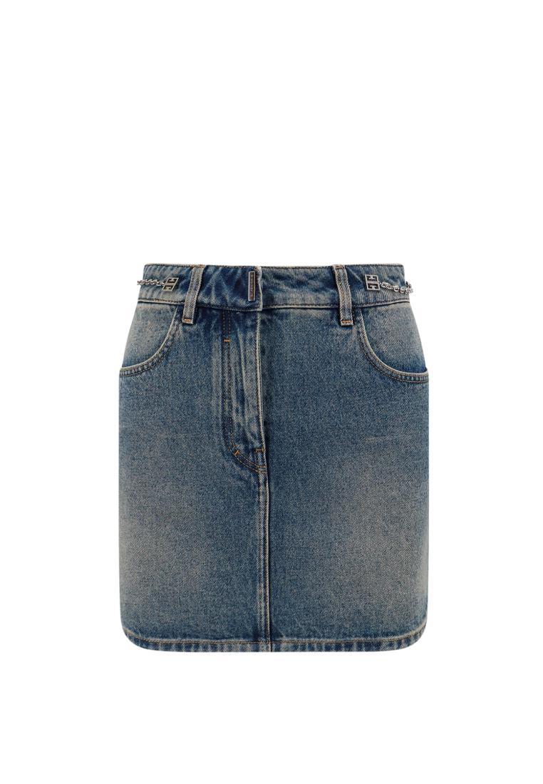 Givenchy Denim skirt with 4G chain - GIVENCHY - Blue
