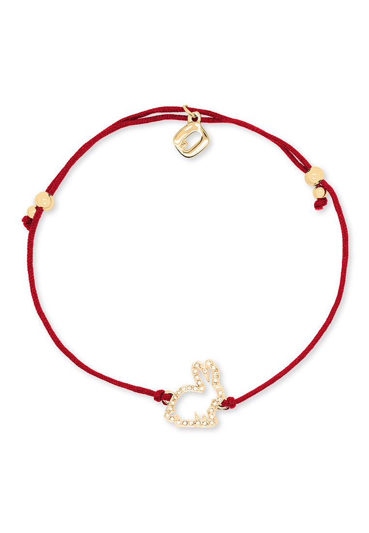 Grossé 小可愛: 金色，兔形，水鑽，紅色手繩 GJ11493