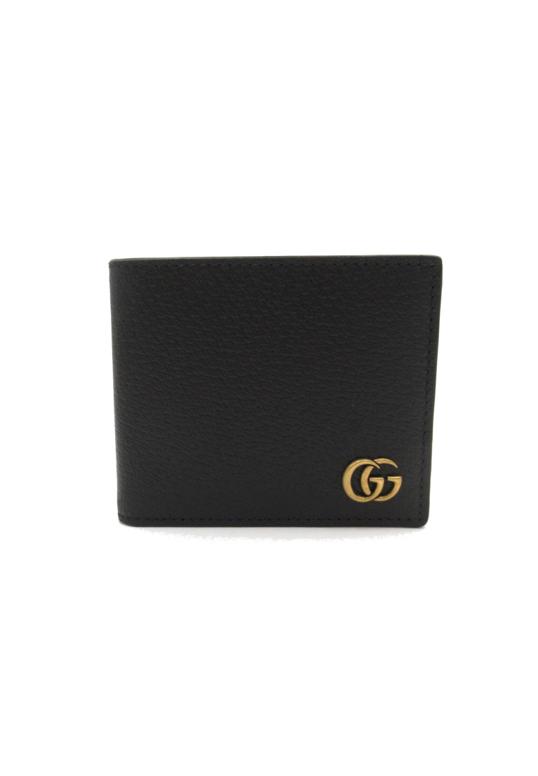 二奢 Pre-loved Gucci GG Marmont Bi-fold Wallet Bi-fold wallet leather black