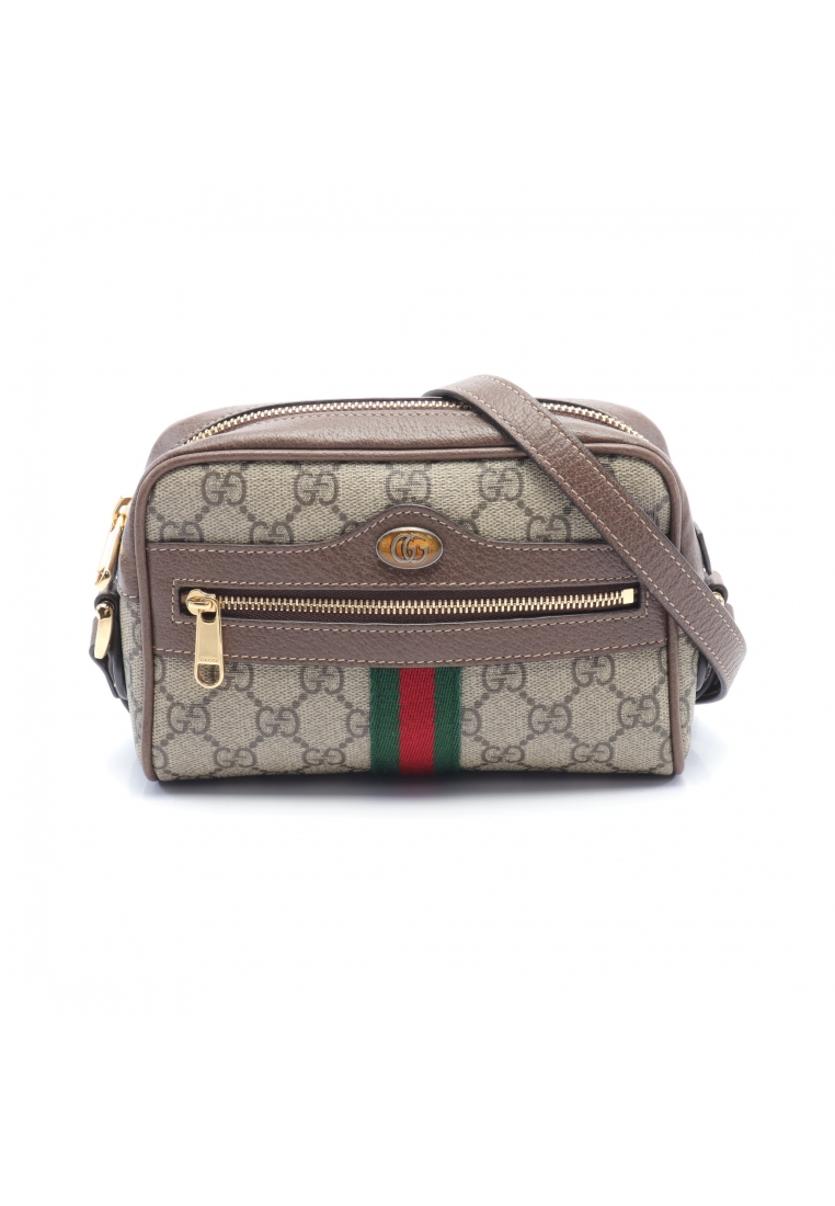 二奢 Pre-loved Gucci Ophidia GG Supreme Shoulder bag PVC leather beige Brown multicolor