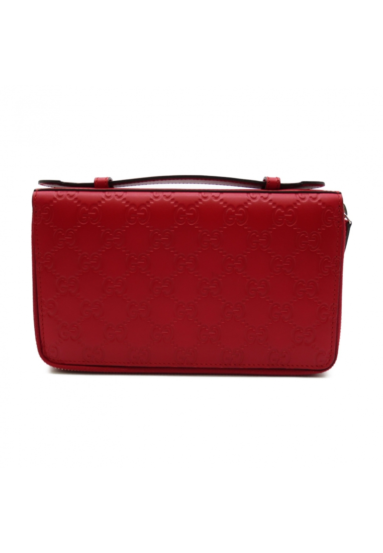 二奢 Pre-loved Gucci gucci sima travel case accessory leather Red