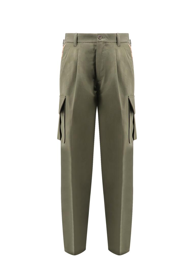 Gucci Cotton cargo trouser with GG Fabric inserts - GUCCI - Green