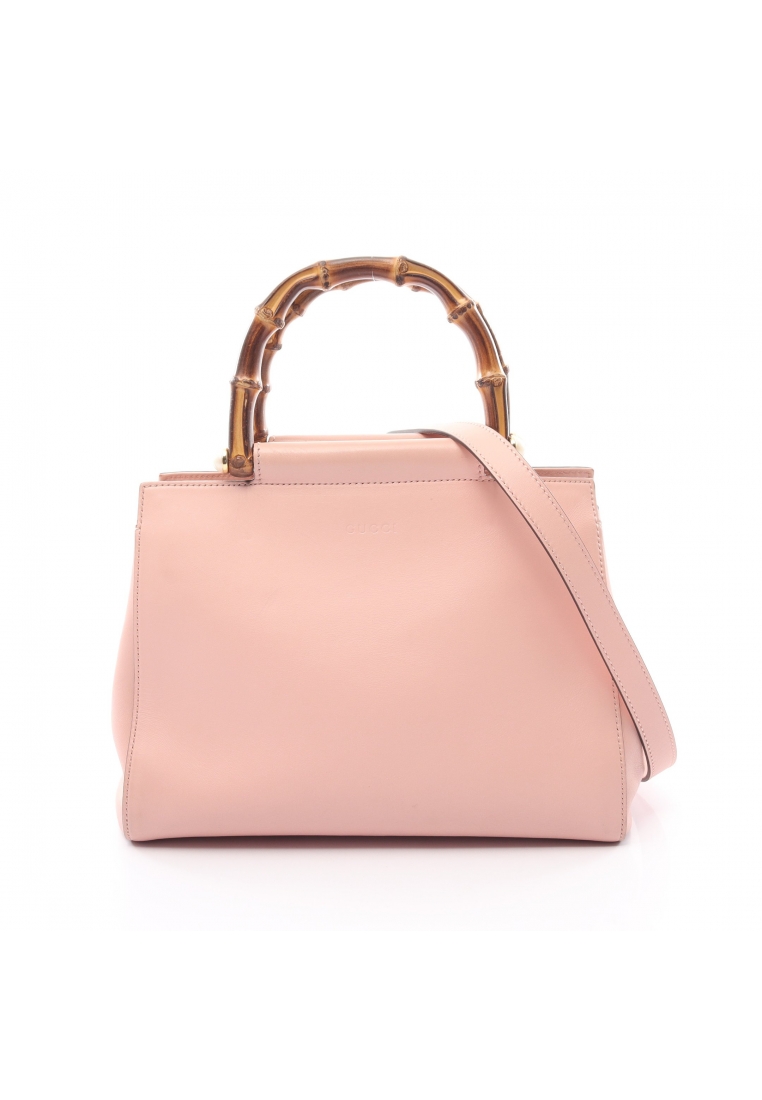 二奢 Pre-loved Gucci Nym Fair Bamboo Handbag leather Light pink 2WAY