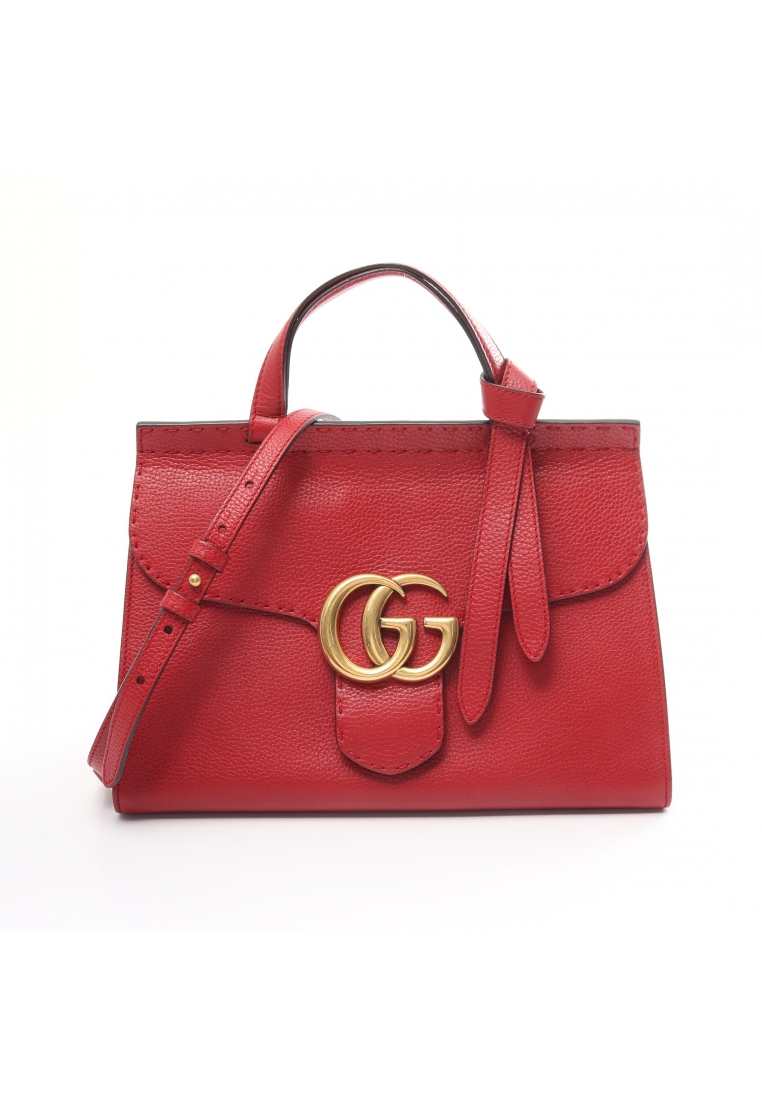 GUCCI 二奢 Pre-loved Gucci GG Marmont Handbag leather Red 2WAY