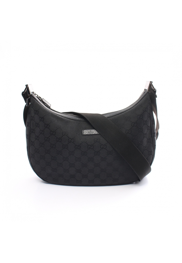 二奢 Pre-loved Gucci GG canvas Shoulder bag canvas leather black