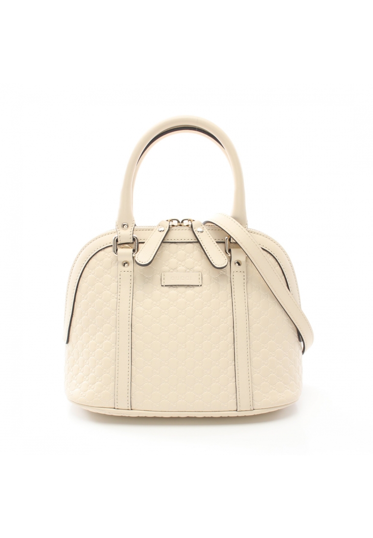 二奢 Pre-loved Gucci Micro GG Guccissima Handbag leather ivory 2WAY