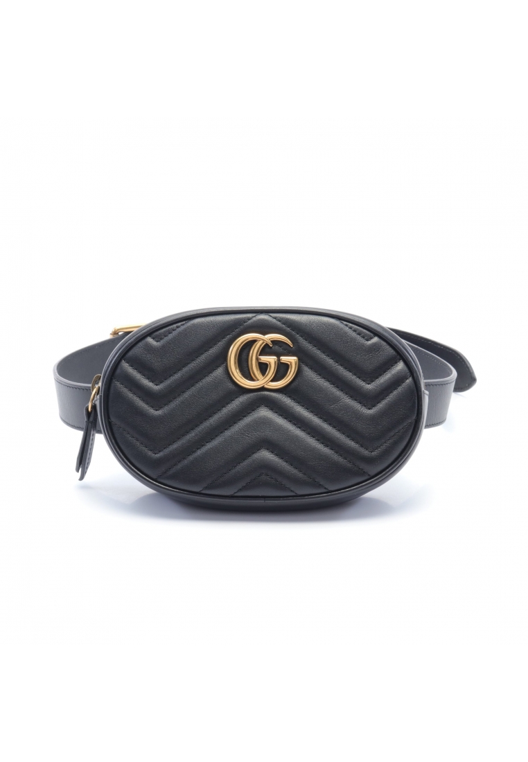 二奢 Pre-loved Gucci GG Marmont waist bag body bag leather black