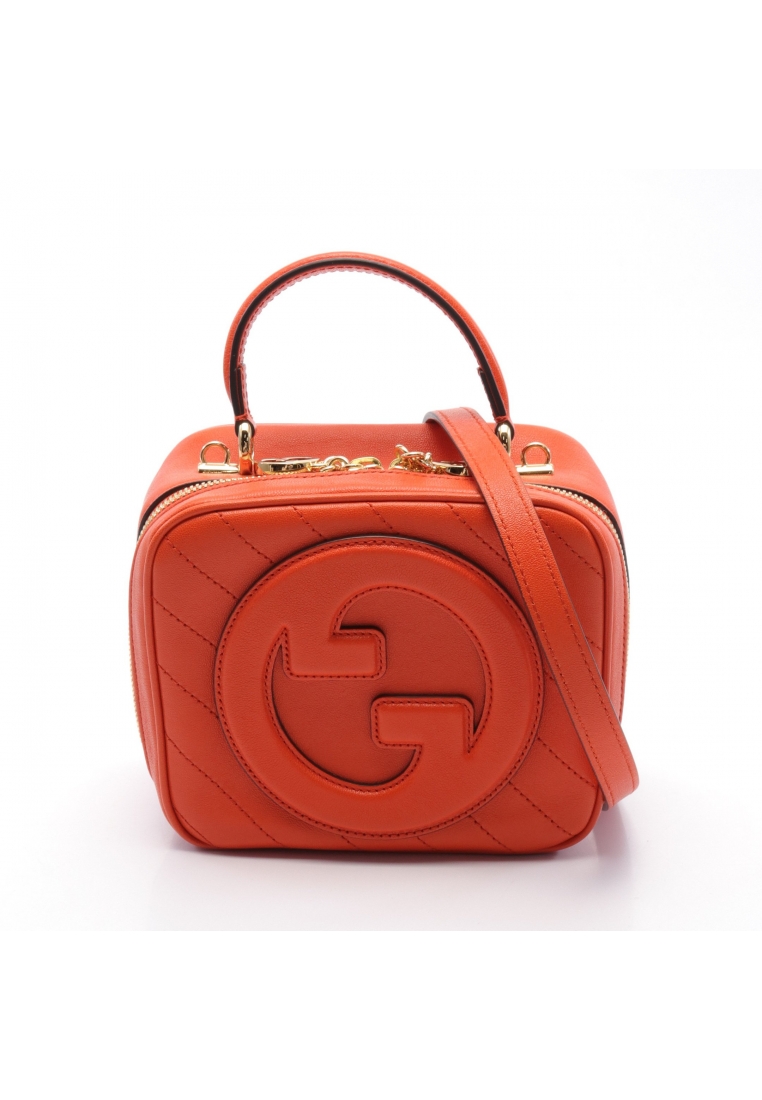 二奢 Pre-loved Gucci blondie top handle bag Handbag leather orange 2WAY