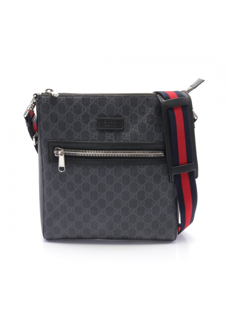 Gucci 二奢 Pre-loved GUCCI GG Supreme Messenger bag sherry line Shoulder bag PVC leather black multicolor