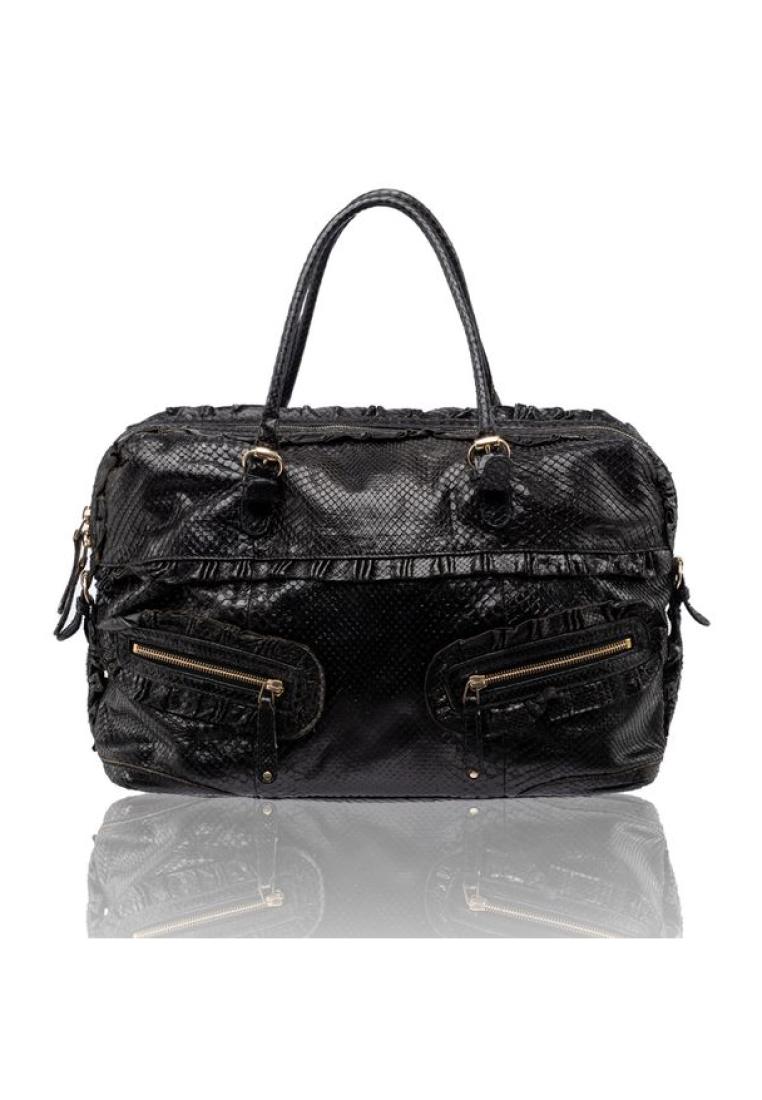 Gucci Pre-Loved GUCCI Large Python Top Handle Shoulder Bag