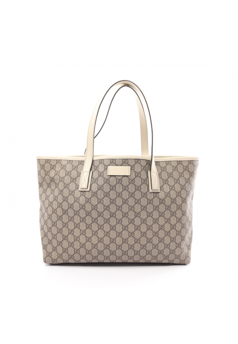 二奢 Pre-loved Gucci GG Supreme Shoulder bag tote bag PVC leather beige off white