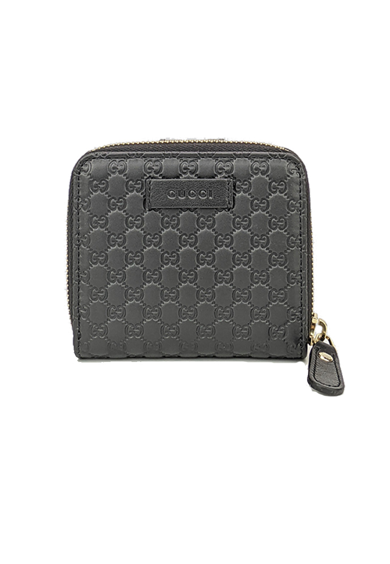 Gucci Micro GG Guccissima Leather Small Bifold Wallet Black 449395
