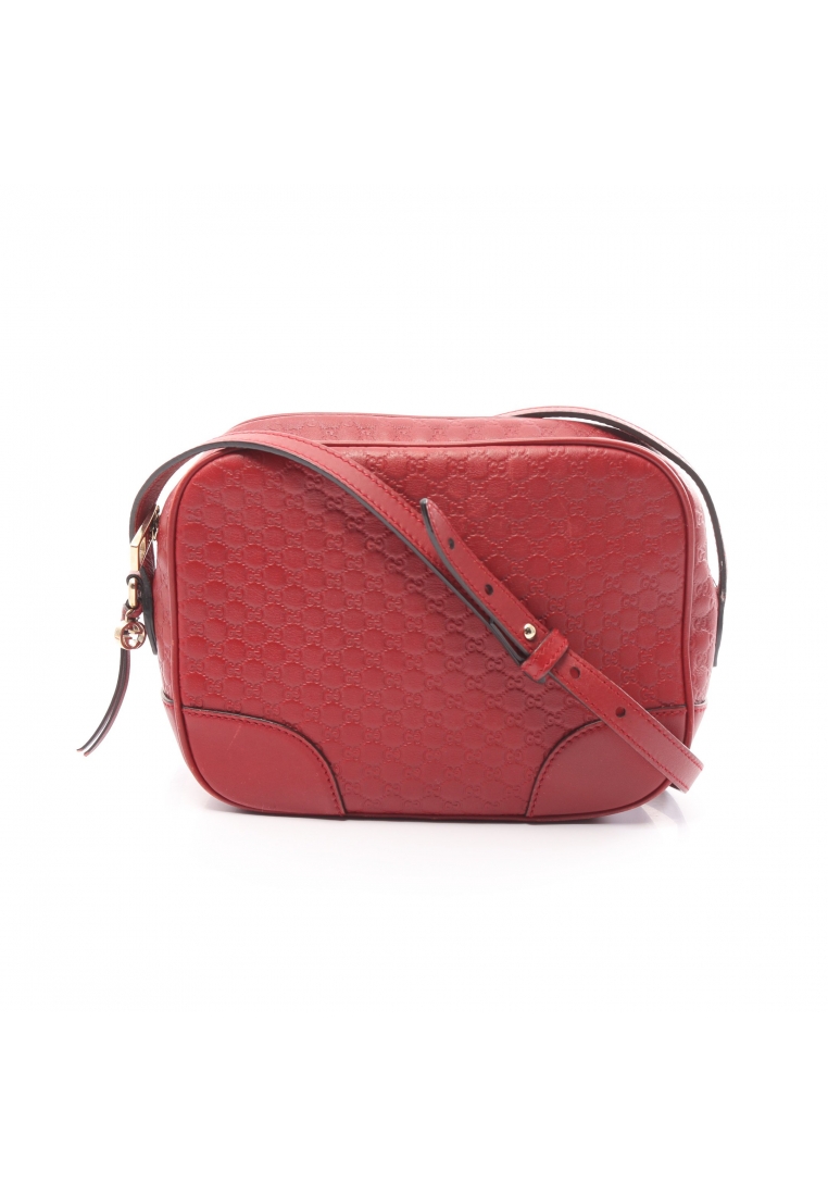 二奢 Pre-loved Gucci Bree Micro GG Guccissima Shoulder bag leather Red