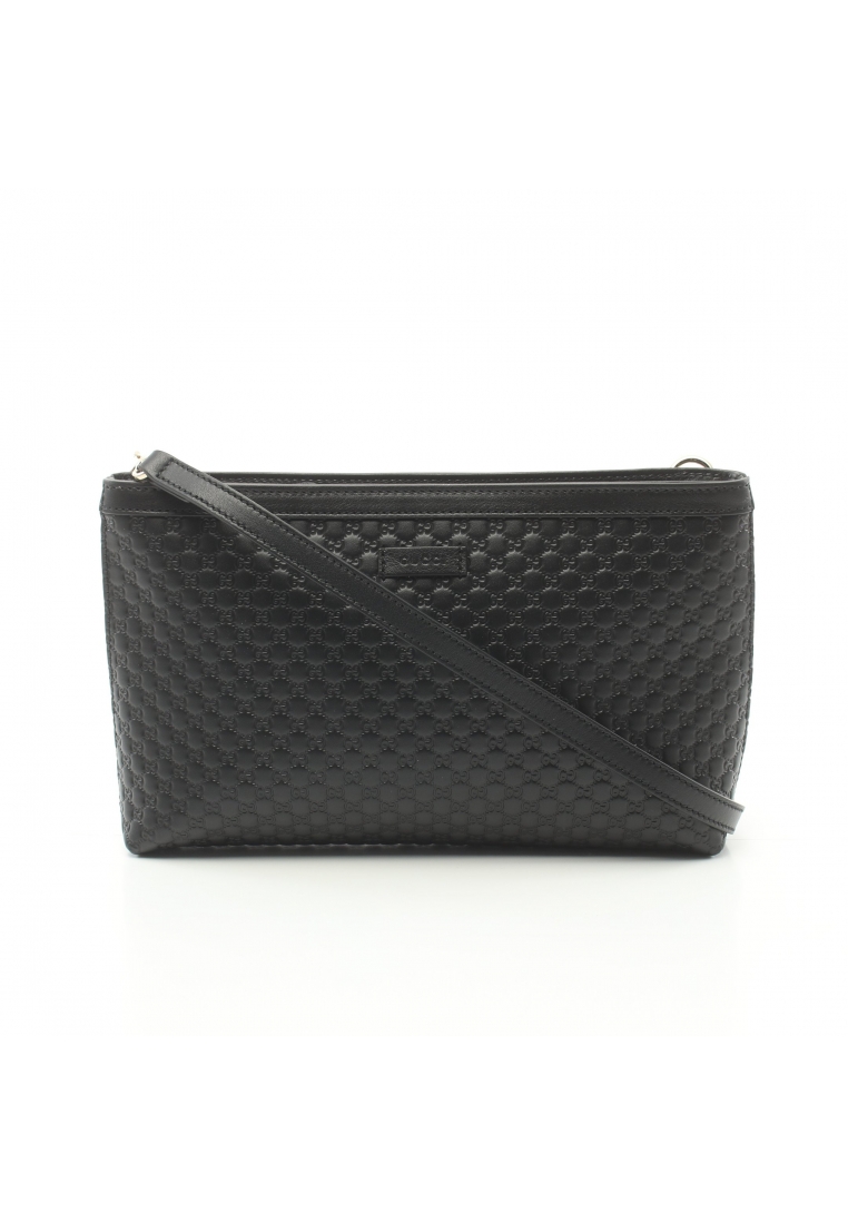 二奢 Pre-loved Gucci Micro GG Guccissima Shoulder bag leather black