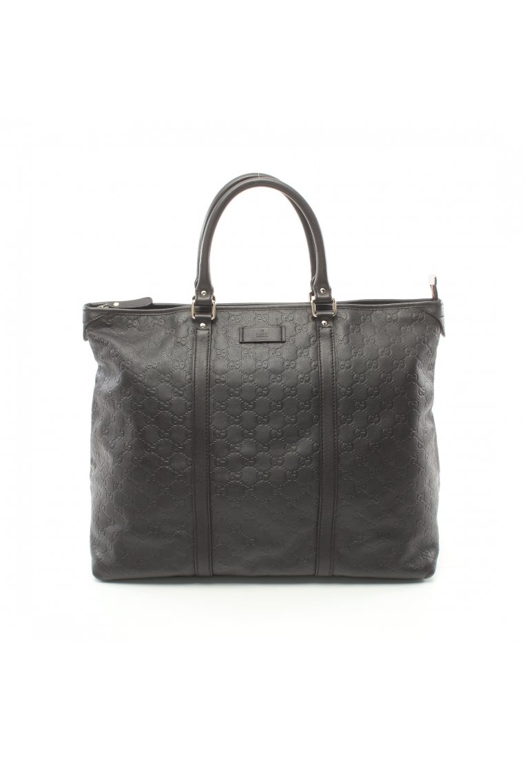 二奢 Pre-loved Gucci gucci sima Handbag tote bag leather Dark brown