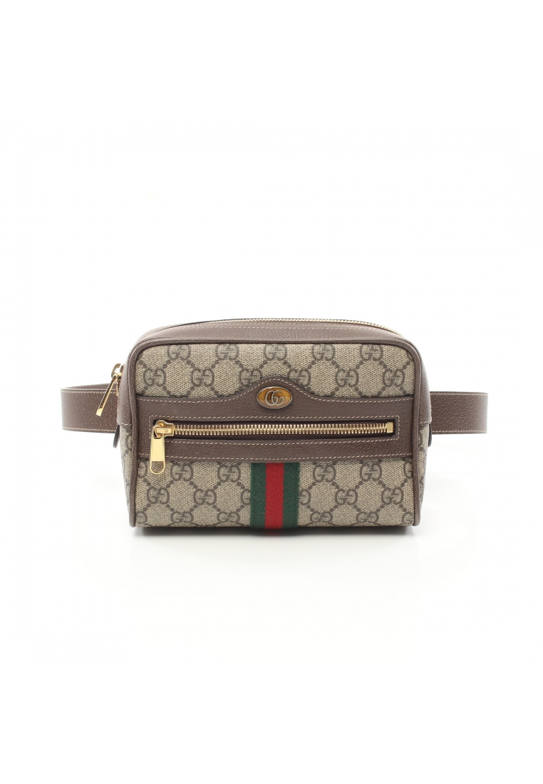 Gucci 二奢 Pre-loved GUCCI Ophidia GG Supreme small belt bag sherry line waist bag body bag PVC leather beige multicolor