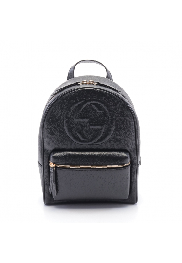 Gucci 二奢 Pre-loved GUCCI Soho Interlocking G Backpack rucksack leather black