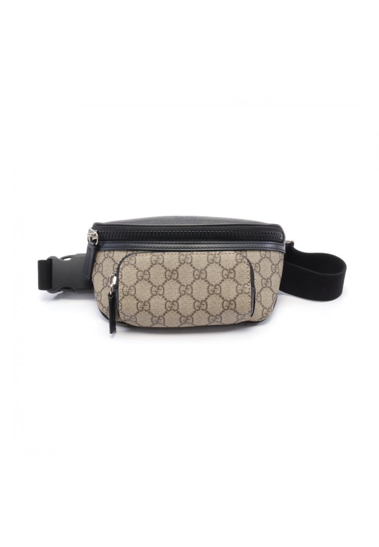 Gucci 二奢 Pre-loved GUCCI GG Supreme body bag waist bag PVC leather beige black