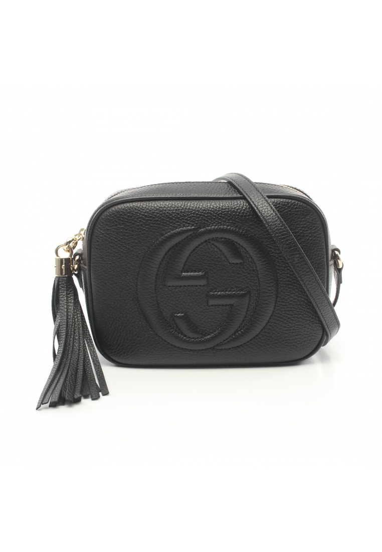 GUCCI 二奢 Pre-loved Gucci Soho disco bag Interlocking G Shoulder bag leather black